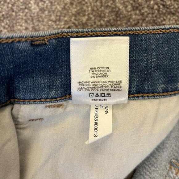 Express Womens Skinny Jeans Size 6 R Blue Denim High Rise Distressed Stretch GUC - Picture 15 of 15